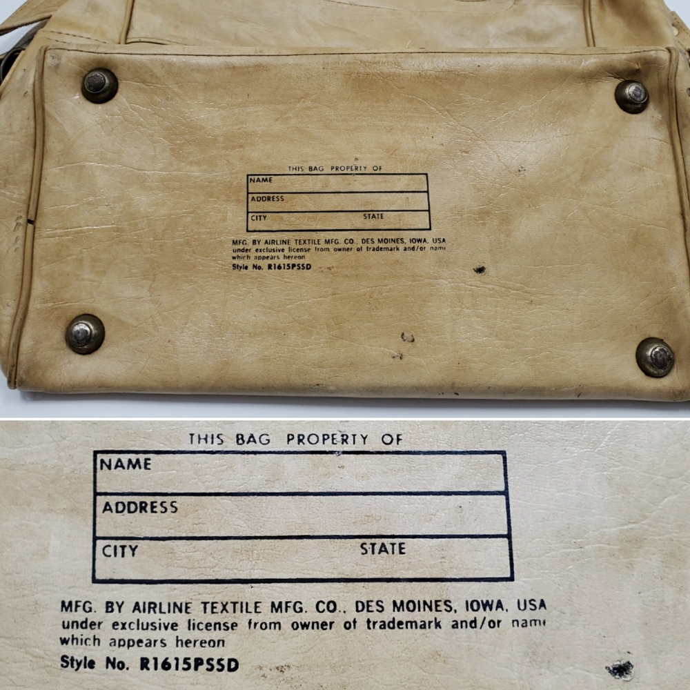 United Airlines Leather Stewardess Bag Vintage 70s - Picture 5 of 7